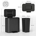 Dual Compartment Pedal Bin with Soft-Close Lid - Black (Alt)
