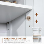 Kitchen Cabinet with Microwave Countertop and Storage Drawer White