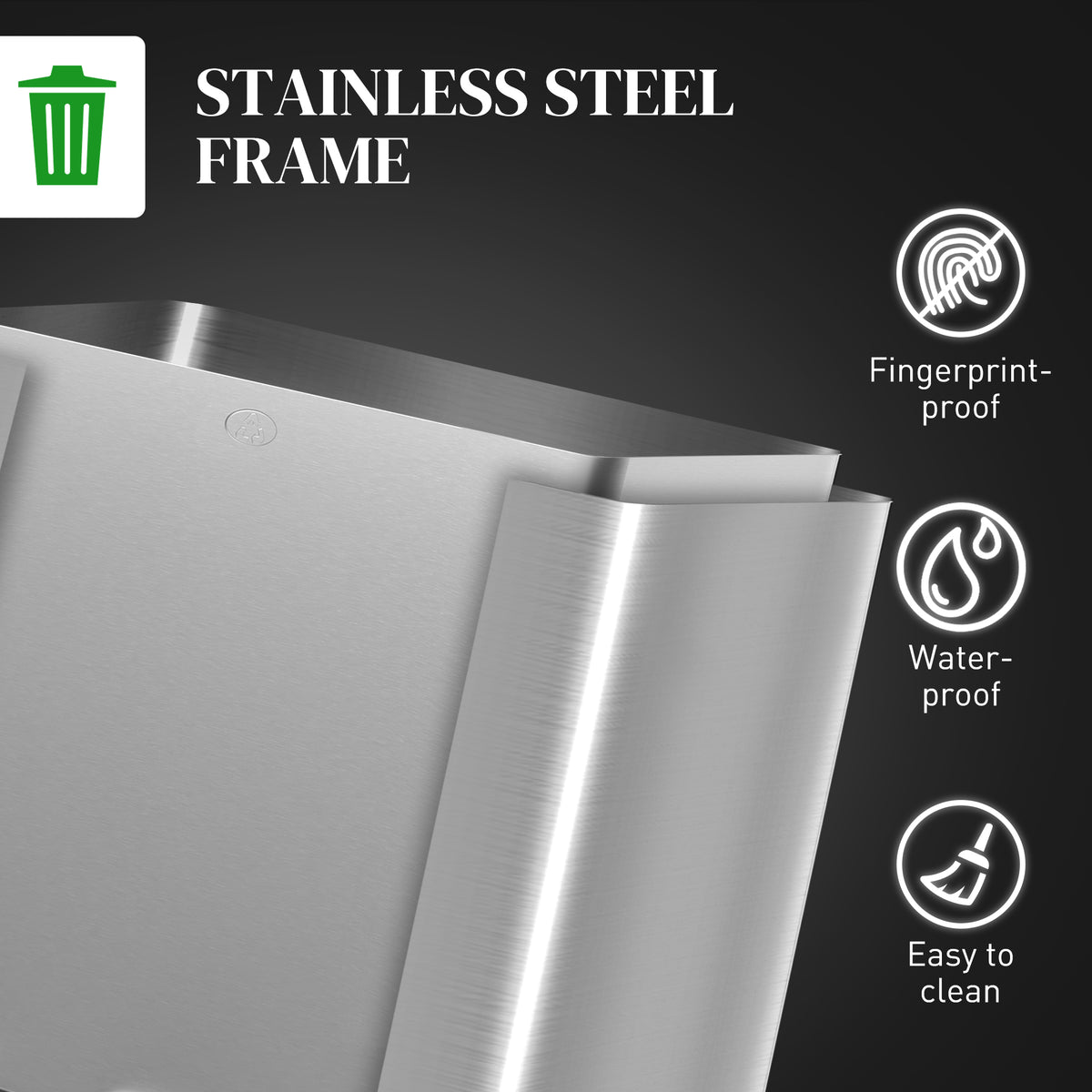 Triple Compartment Pedal Bin with Soft-Close Lid