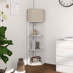 Corner Design Floor Lamp with Shelves and Pull Chain Switch