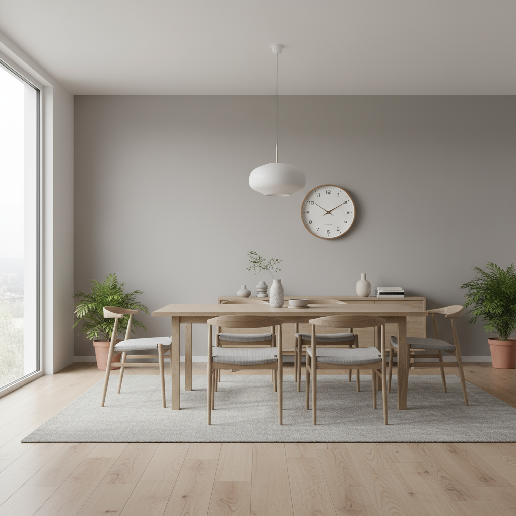 Nordic Minimalist Wall Clock with Warm Wood Frame