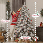 7ft Super Flocked Artificial Christmas Tree Green and White