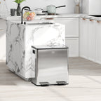 Dual Compartment Recycling Bin with Deodoriser Holders - Silver (Alt)