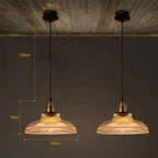 LumiVibe Ribbed Glass Pendant Light with Brass Detailing