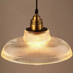 LumiVibe Ribbed Glass Pendant Light with Brass Detailing