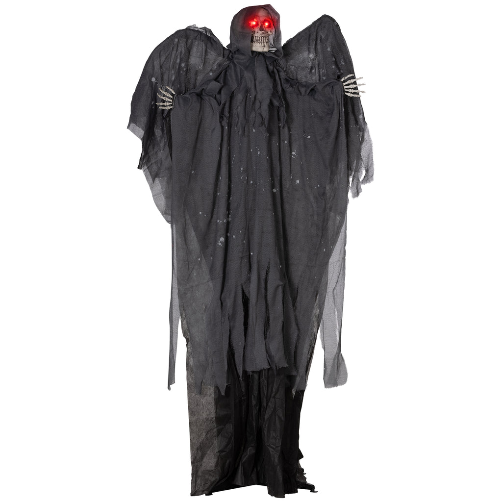 Grey Winged Grim Reaper Animatronic Halloween Decoration