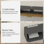 Charcoal Grey Floating TV Cabinet with Cable Management