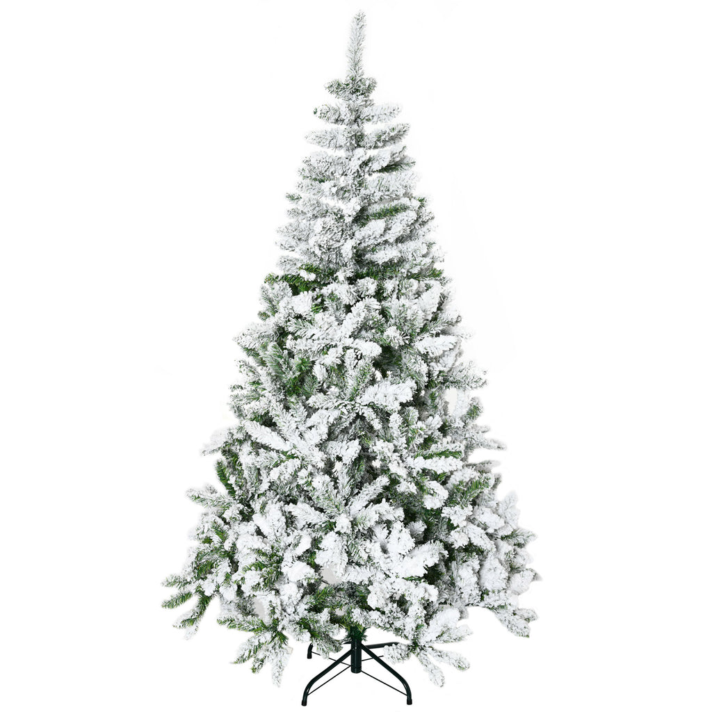 6ft Snow Flocked Artificial Christmas Tree with 750 Branches