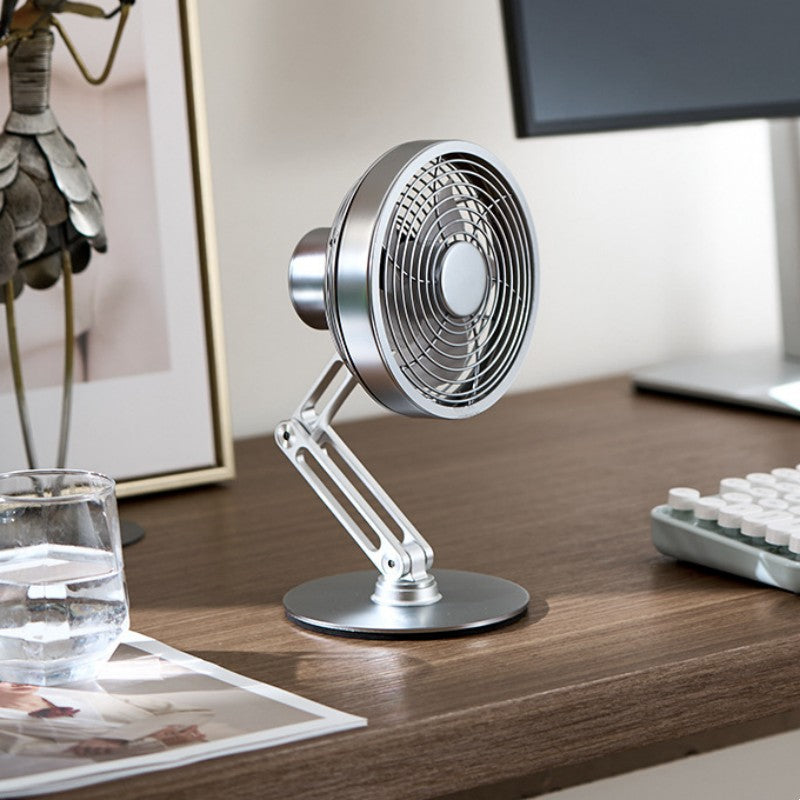 360-Degree Rotatable Foldable Metal Mini Desk Fan for Home Office Cooling