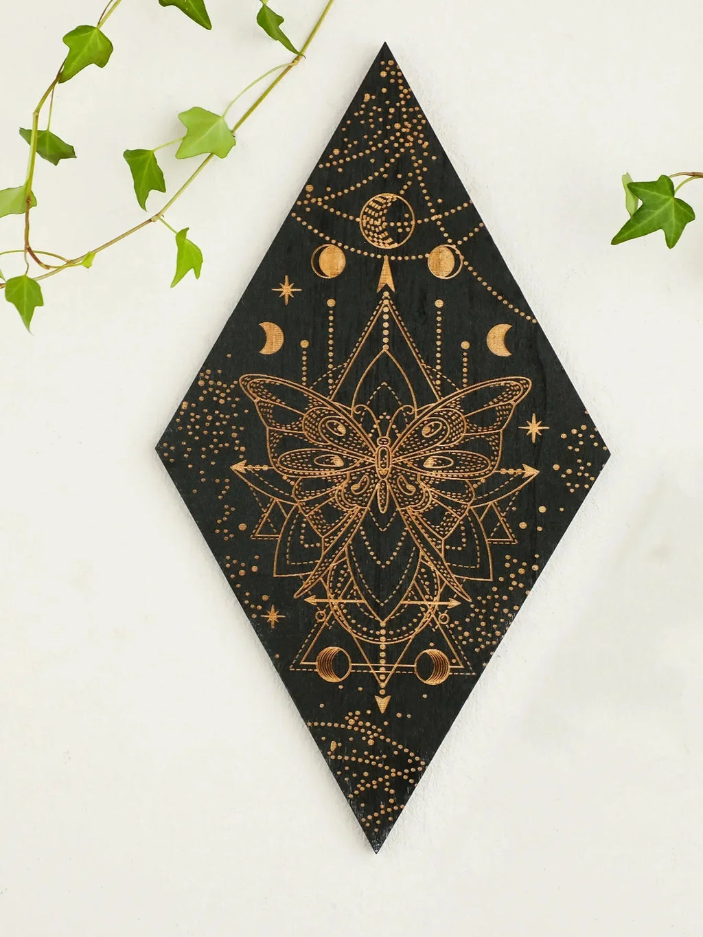 Black Moon Phases Wooden Wall Decor