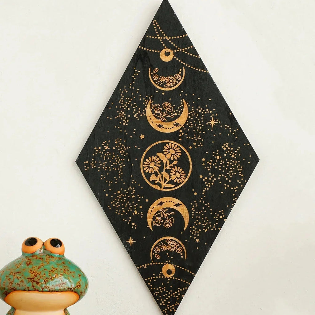 Black Moon Phases Wooden Wall Decor