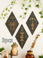 Black Moon Phases Wooden Wall Decor