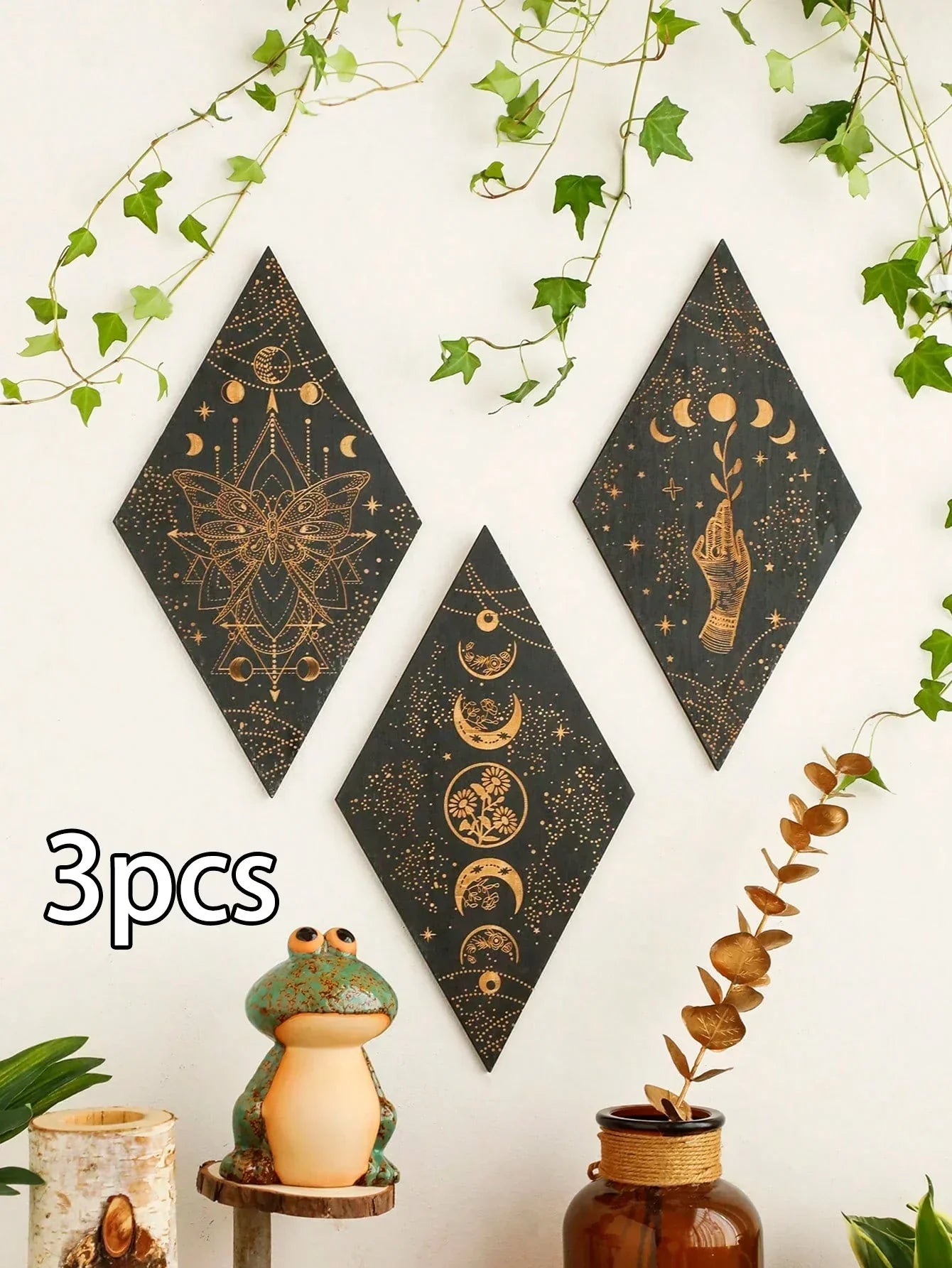 Black Moon Phases Wooden Wall Decor