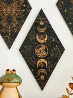 Black Moon Phases Wooden Wall Decor