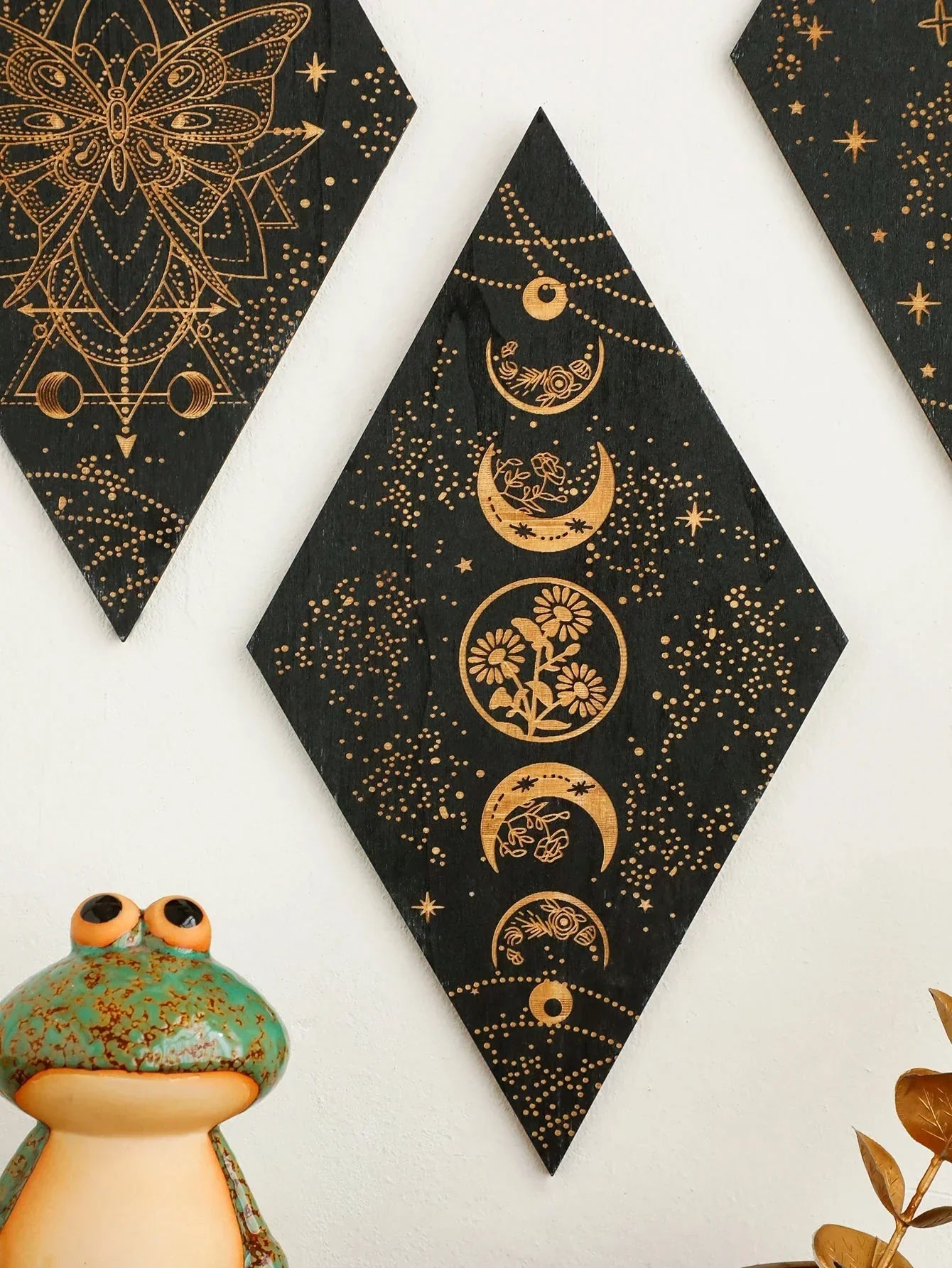 Black Moon Phases Wooden Wall Decor