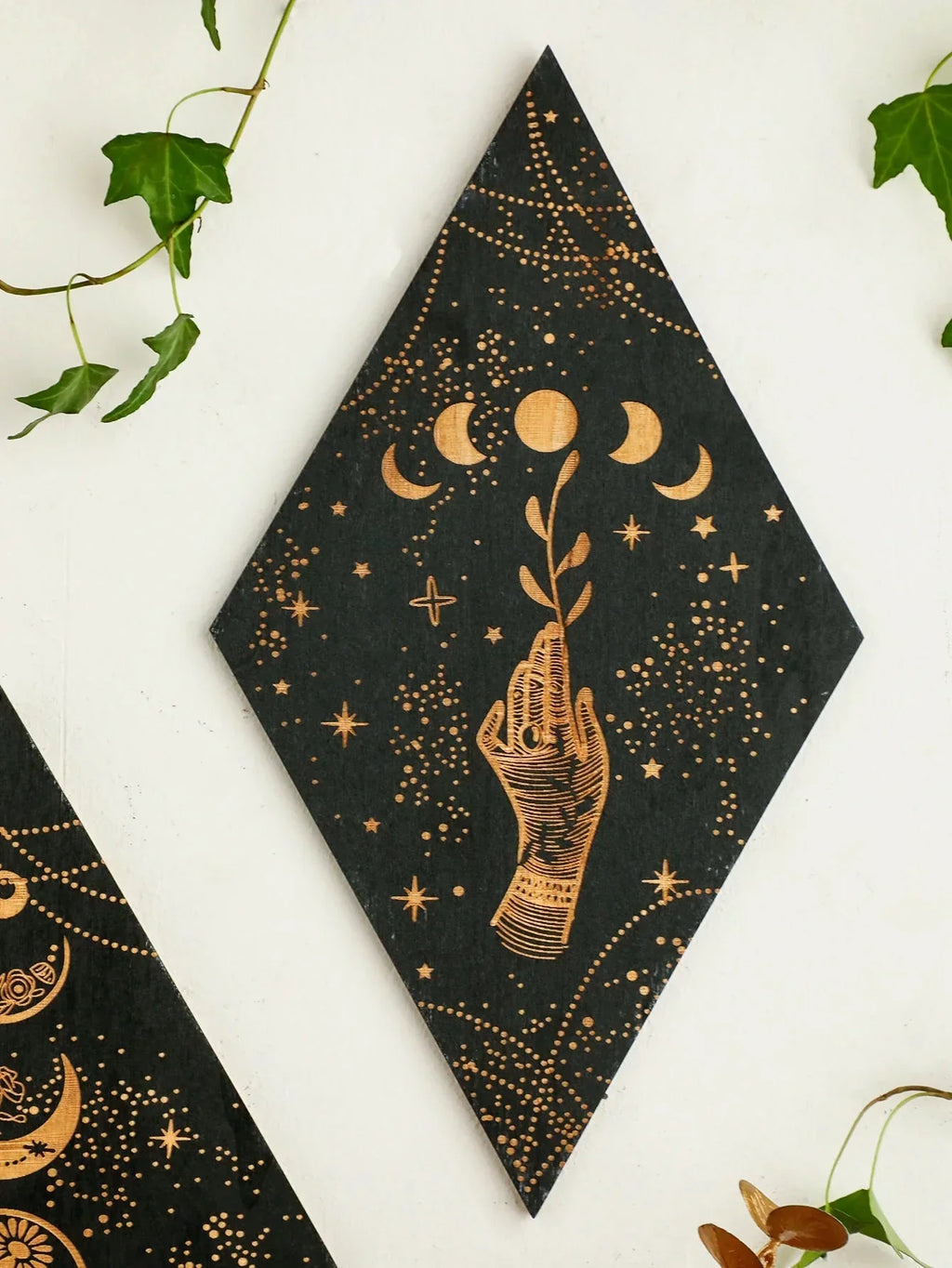 Black Moon Phases Wooden Wall Decor