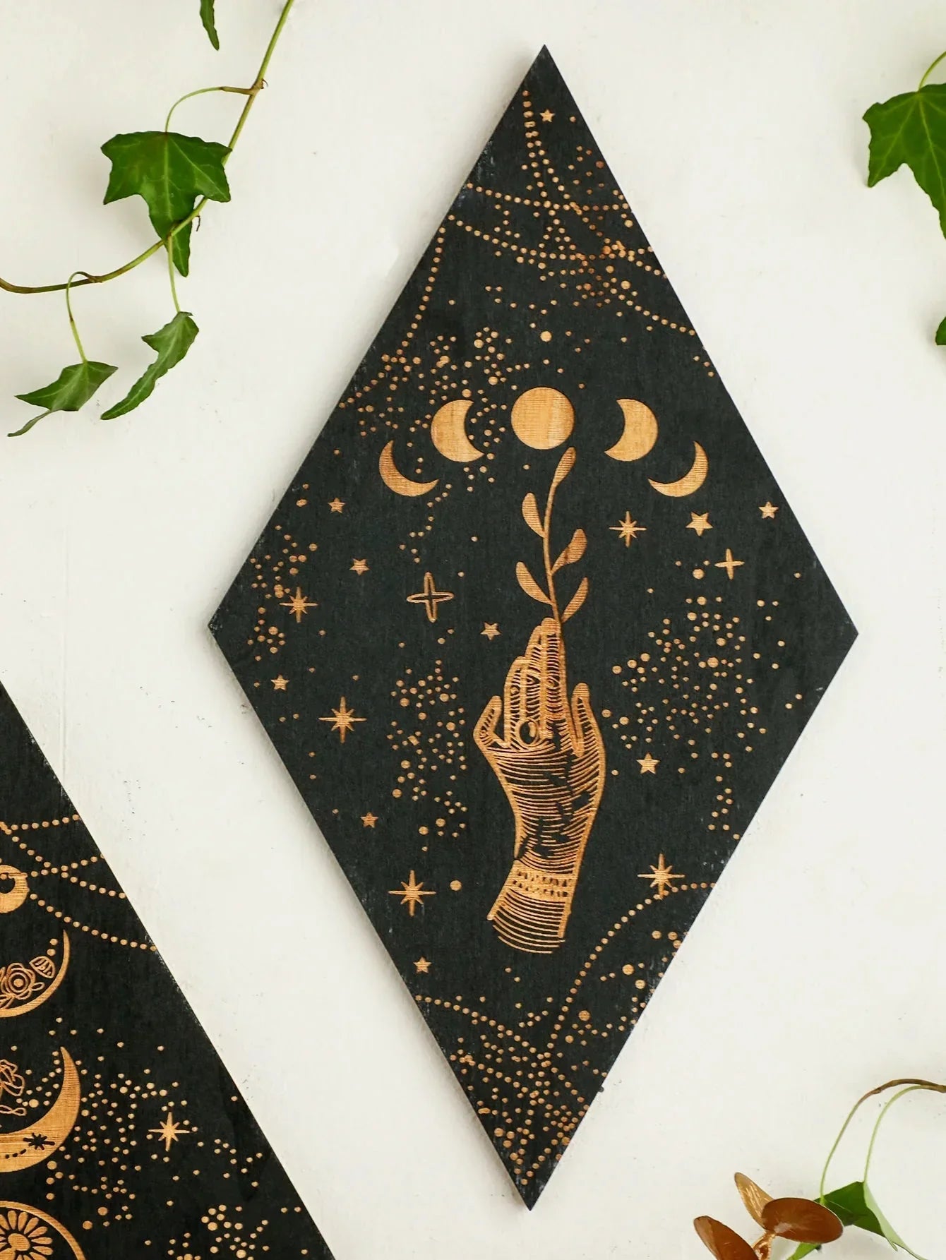 Black Moon Phases Wooden Wall Decor