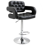 PU Leather Swivel Bar Stool with Backrest and Footrest