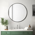 Round Black Framed Bathroom Mirror Modern Bathroom Decor