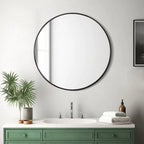 Round Black Framed Bathroom Mirror Modern Bathroom Decor