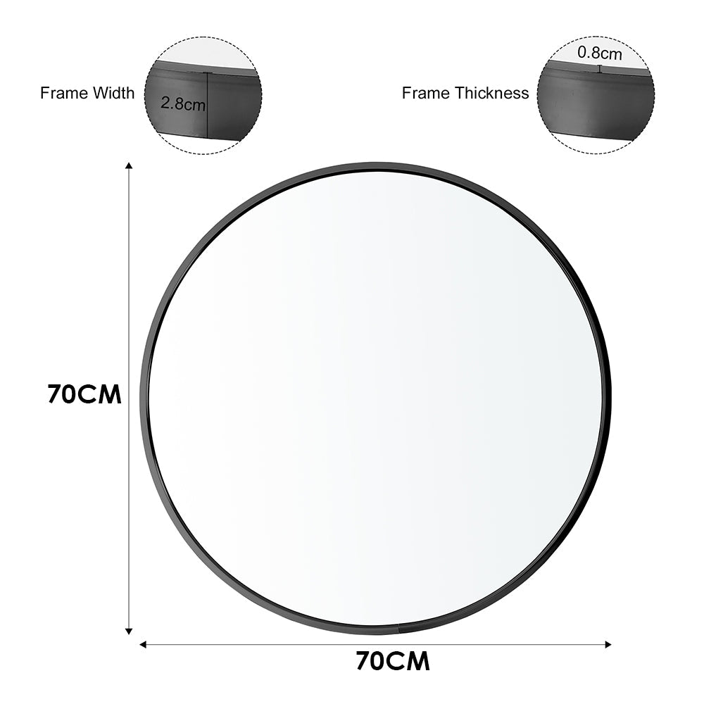 Round Black Framed Bathroom Mirror Modern Bathroom Decor