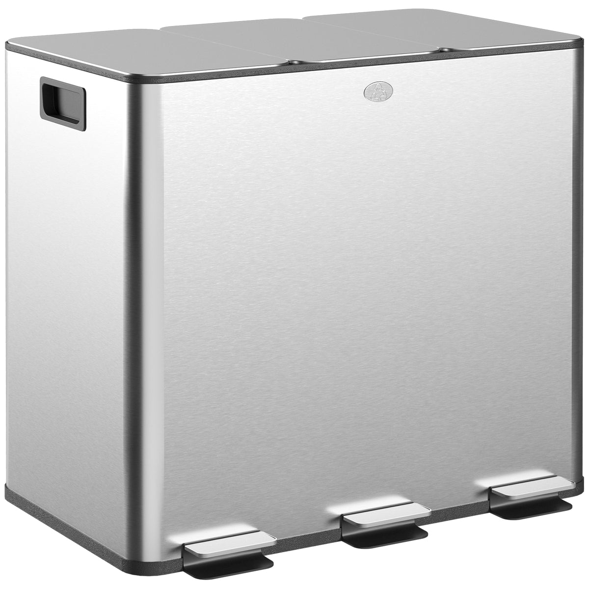 Triple Compartment Pedal Bin with Soft-Close Lid