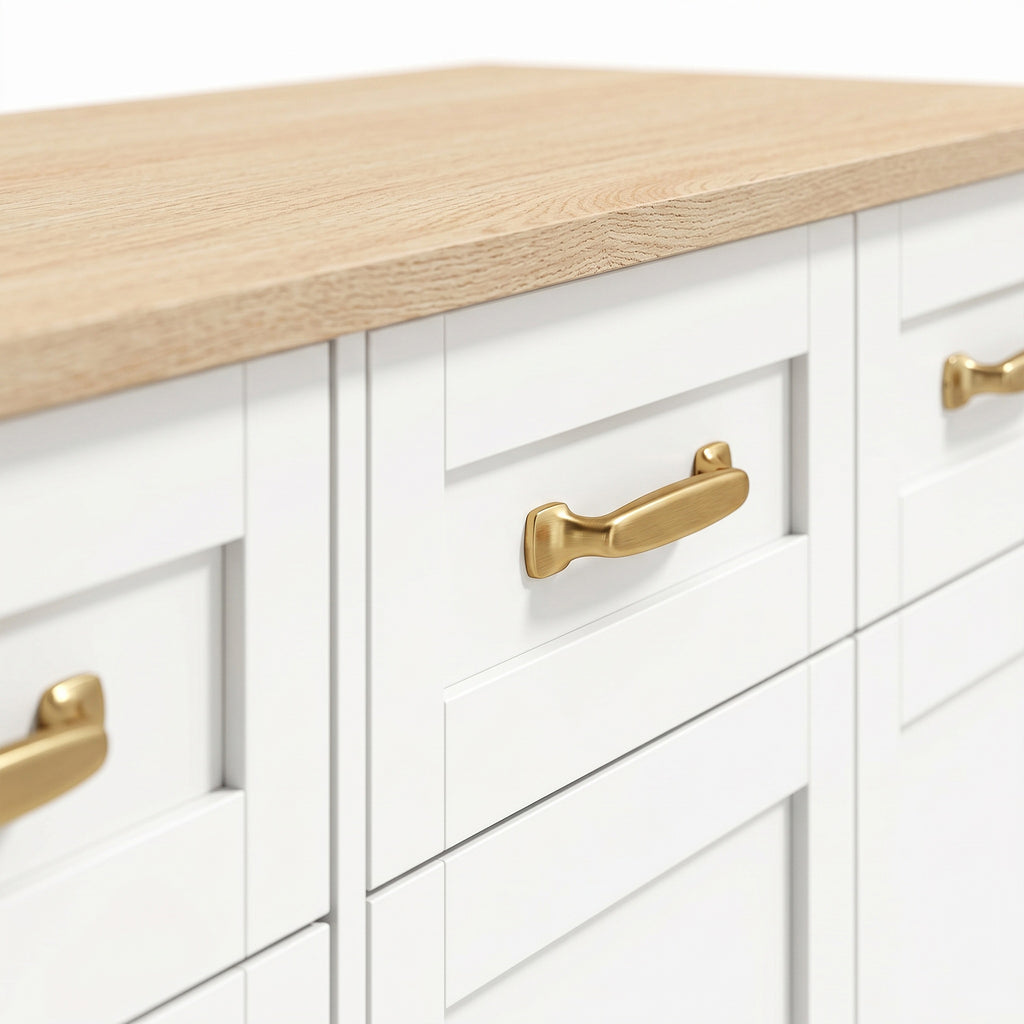 Sideboard Buffet Cabinet with Four Drawers and Adjustable Shelves