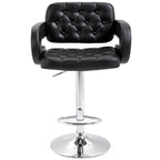 PU Leather Swivel Bar Stool with Backrest and Footrest