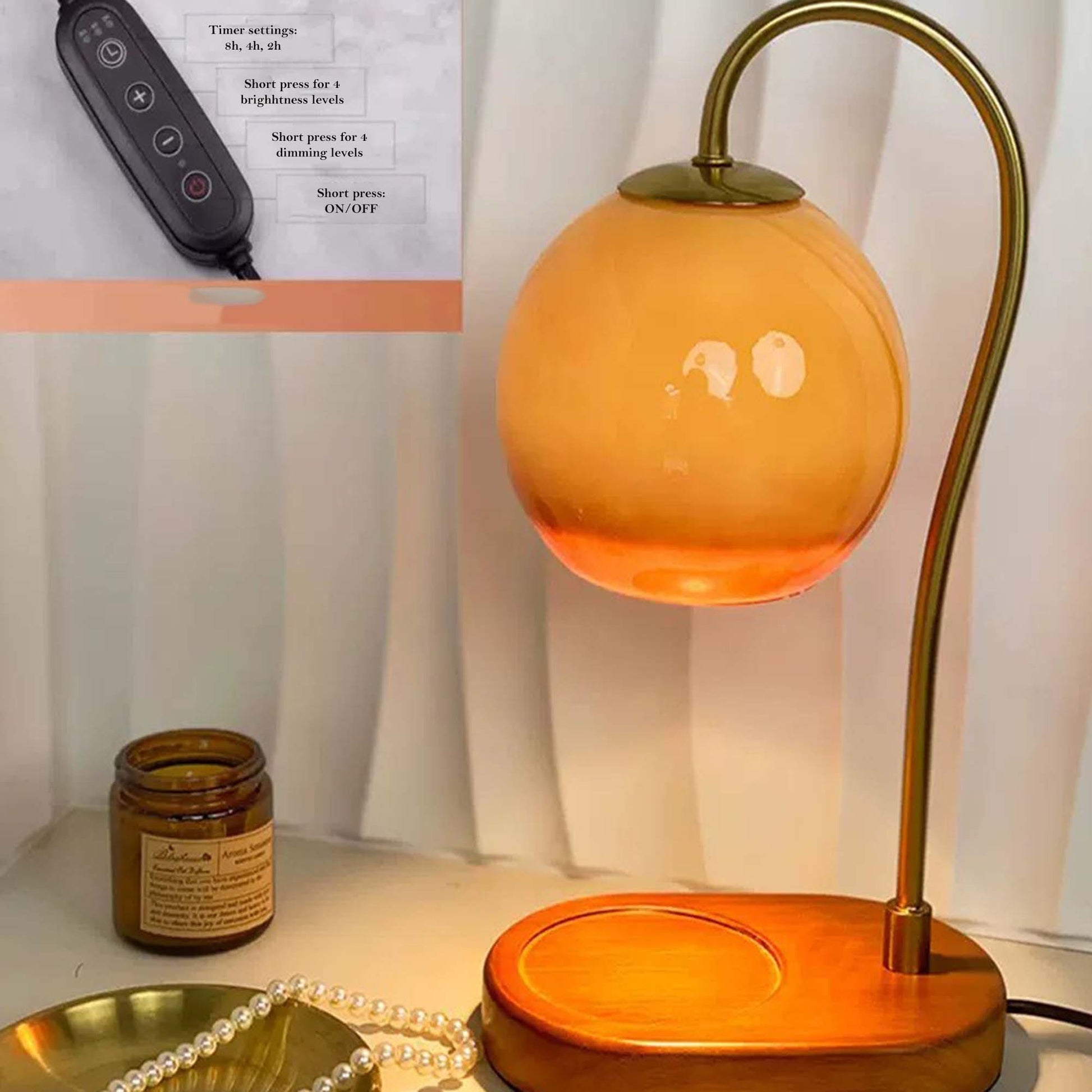 Adjustable Flameless Candle Warmer Table Lamp