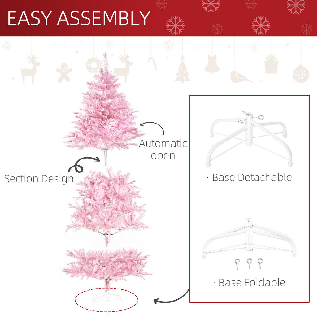 6ft Pink Pop-Up Artificial Christmas Tree with 892 Branch Tips