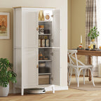 Tall Pantry Cupboard with Motion Sensor LED Light White