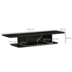 Floating Wall-Mounted TV Shelf with Storage - Black