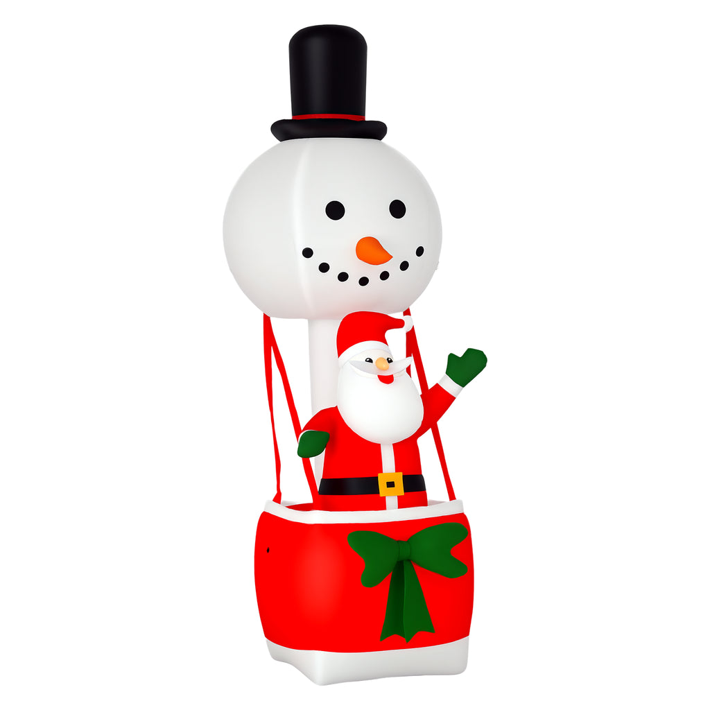 8ft Light-Up Inflatable Santa on Hot Air Balloon Christmas Decoration Red