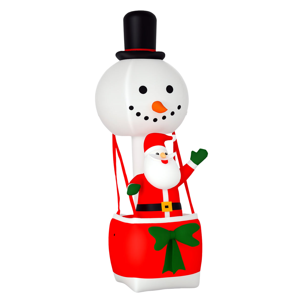 8ft Light-Up Inflatable Santa on Hot Air Balloon Christmas Decoration Red