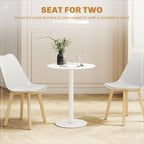 Small Round Bistro Dining Table with Steel Base