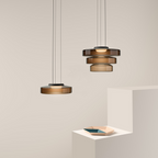 Bauhaus Style Layered Glass Pendant Lamp