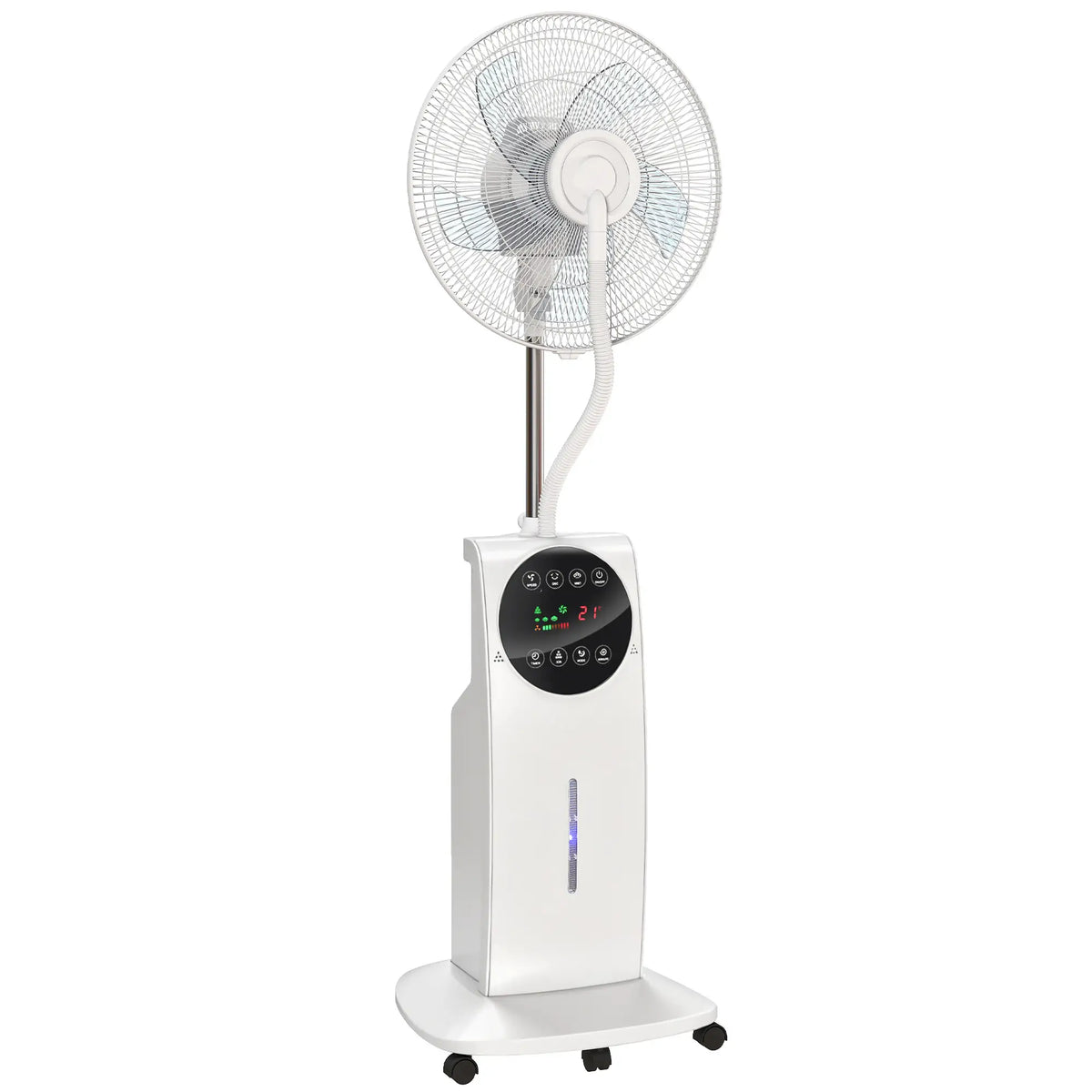 Pedestal Fan with Water Mist Spray and Mosquito Repellent White