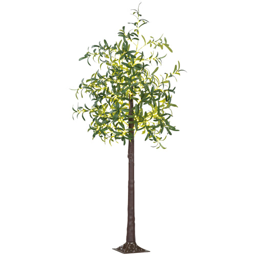 6ft LED Light-Up Olive Tree with 300 Warm White Lights Green
