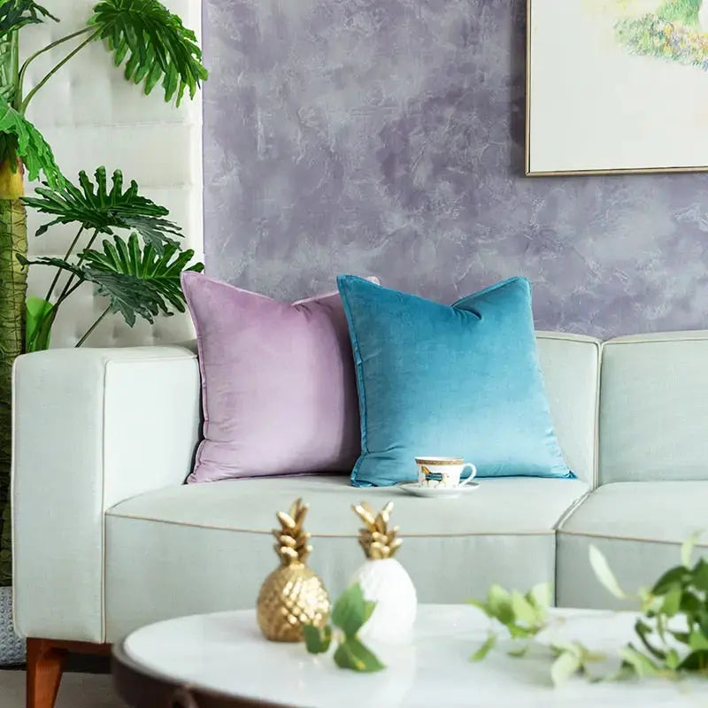 Velvet Cushion Cover with Flanged Edge