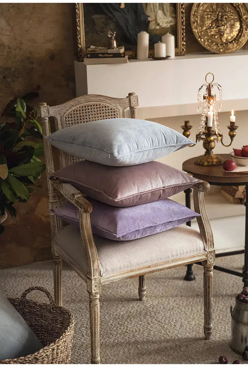 Velvet Cushion Cover with Flanged Edge