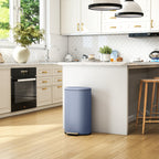 Slim Curved Pedal Kitchen Bin with Soft-Close Lid - Grey