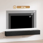 Black Fluted Floating TV Stand with Cable Management
