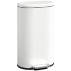 Slim Curved Pedal Kitchen Bin with Soft-Close Lid - Cream