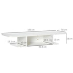 White Floating Wall-Mounted TV Shelf with Storage