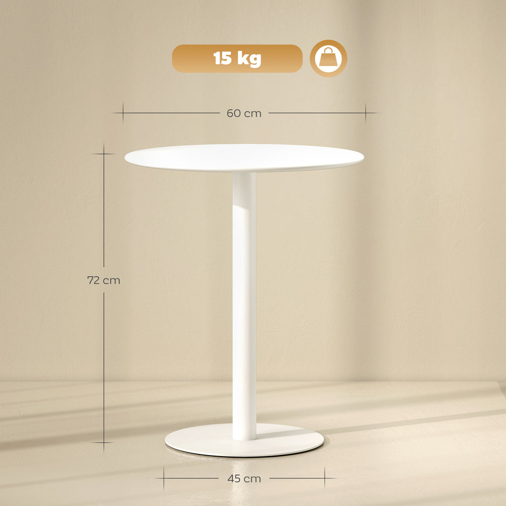 Small Round Bistro Dining Table with Steel Base