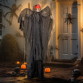 Grey Winged Grim Reaper Animatronic Halloween Decoration