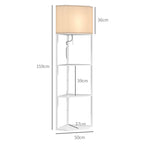 Corner Design Floor Lamp with Shelves and Pull Chain Switch