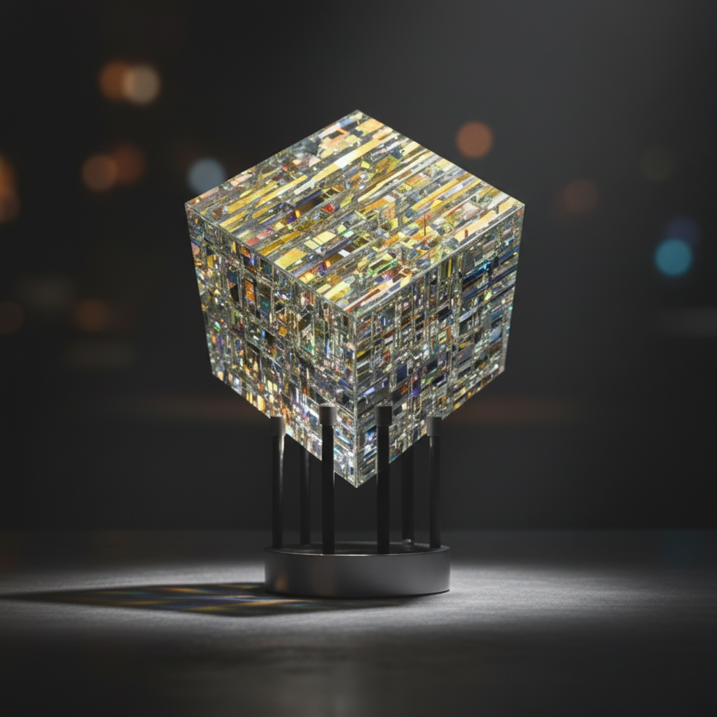 Crystal Rainbow Refraction Cube Decor