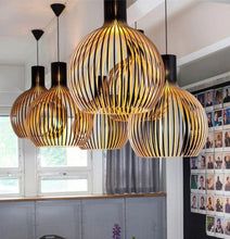 Handcrafted Wooden Pendant Light with Natural Scandinavian Grain