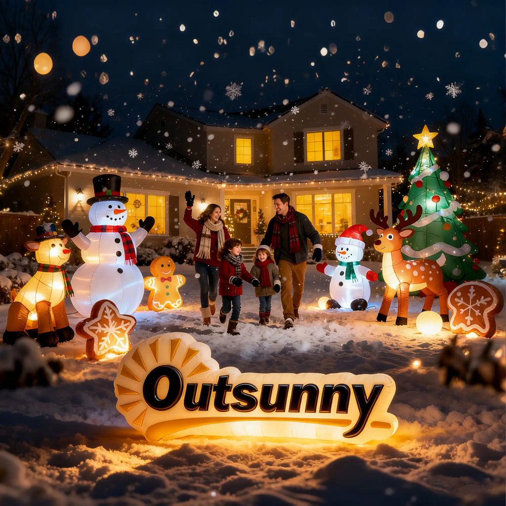 8ft Light-Up Inflatable Santa Claus with Blessings Sign Red
